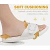 imageCOFACE Womens Dressy Orthotic Slides Lightweight Yoga Mat Thick Cushion Recovery Walking Sandals Adjustable Slip On Slippers with Comfortable Plantar Fasciitis Arch SupportWhite