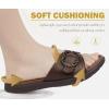 imageCOFACE Womens Dressy Orthotic Slides Lightweight Yoga Mat Thick Cushion Recovery Walking Sandals Adjustable Slip On Slippers with Comfortable Plantar Fasciitis Arch SupportBrown