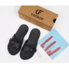 imageCOFACE Womens Dressy Orthotic Slides Lightweight Yoga Mat Thick Cushion Recovery Walking Sandals Adjustable Slip On Slippers with Comfortable Plantar Fasciitis Arch SupportBlack