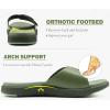 imageCOFACE Womens Dressy Orthotic Slides Lightweight Yoga Mat Thick Cushion Recovery Walking Sandals Adjustable Slip On Slippers with Comfortable Plantar Fasciitis Arch SupportGreen