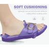 imageCOFACE Womens Dressy Orthotic Slides Lightweight Yoga Mat Thick Cushion Recovery Walking Sandals Adjustable Slip On Slippers with Comfortable Plantar Fasciitis Arch SupportPurple