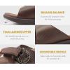 imageCOFACE Womens Dressy Orthotic Slides Lightweight Yoga Mat Thick Cushion Recovery Walking Sandals Adjustable Slip On Slippers with Comfortable Plantar Fasciitis Arch SupportBrown