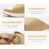 imageCOFACE Womens Dressy Orthotic Slides Lightweight Yoga Mat Thick Cushion Recovery Walking Sandals Adjustable Slip On Slippers with Comfortable Plantar Fasciitis Arch SupportBeige