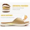imageCOFACE Womens Dressy Orthotic Slides Lightweight Yoga Mat Thick Cushion Recovery Walking Sandals Adjustable Slip On Slippers with Comfortable Plantar Fasciitis Arch SupportBeige