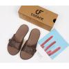 imageCOFACE Womens Dressy Orthotic Slides Lightweight Yoga Mat Thick Cushion Recovery Walking Sandals Adjustable Slip On Slippers with Comfortable Plantar Fasciitis Arch SupportBrown