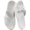 imageCOFACE Womens Dressy Orthotic Slides Lightweight Yoga Mat Thick Cushion Recovery Walking Sandals Adjustable Slip On Slippers with Comfortable Plantar Fasciitis Arch SupportWhite