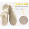 imageCOFACE Womens Orthopedic Sandals Comfortable Orthotic Soft Cushion Recovery Plantar Fasciitis Walking Slip On Ladies Cloud Cross Slides for Woman Size 511Beige