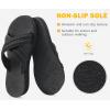 imageCOFACE Womens Orthopedic Sandals Comfortable Orthotic Soft Cushion Recovery Plantar Fasciitis Walking Slip On Ladies Cloud Cross Slides for Woman Size 511Black