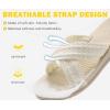 imageCOFACE Womens Orthopedic Sandals Comfortable Orthotic Soft Cushion Walking Slip On Ladies Cloud Cross Slides for Woman Size 511Beigeruns Big size Down