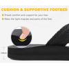 imageCOFACE Womens Orthopedic Sandals Comfortable Orthotic Soft Cushion Walking Slip On Ladies Cloud Cross Slides for Woman Size 511Blackruns Big size Down
