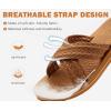 imageCOFACE Womens Orthopedic Sandals Comfortable Orthotic Soft Cushion Walking Slip On Ladies Cloud Cross Slides for Woman Size 511Khakiruns Big size Down
