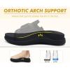 imageCOFACE Womens Orthotic Sandals Comfortable Plantar Fasciitis Arch Support Sandal Slippers Ladies Fashion Fabric Kint Slides Sandals with Lightweight Athletic Soft Cushion Footbed US Size 511Black