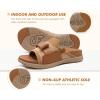 imageCOFACE Womens Orthotic Sandals Comfortable Plantar Fasciitis Arch Support Sandal Slippers Ladies Fashion Fabric Kint Slides Sandals with Lightweight Athletic Soft Cushion Footbed US Size 511Khaki