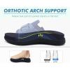 imageCOFACE Womens Orthotic Sandals Comfortable Plantar Fasciitis Arch Support Sandal Slippers Ladies Fashion Fabric Kint Slides Sandals with Lightweight Athletic Soft Cushion Footbed US Size 511Dark Blue