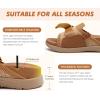 imageCOFACE Womens Orthotic Sandals Comfortable Plantar Fasciitis Arch Support Sandal Slippers Ladies Fashion Fabric Kint Slides Sandals with Lightweight Athletic Soft Cushion Footbed US Size 511Khaki