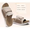 imageCOFACE Womens Orthotic Sandals Comfortable Plantar Fasciitis Arch Support Sandal Slippers Ladies Fashion Fabric Kint Slides Sandals with Lightweight Athletic Soft Cushion Footbed US Size 511Beige