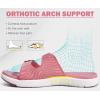 imageCOFACE Womens Orthotic Slides Comfort Plantar Fasciitis Arch Support Slip on Flat Sandals Ladies Soft Cushion Fashion Yoga Mat Slippers With Adjustable StrapsPale Pink