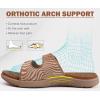 imageCOFACE Womens Orthotic Slides Comfort Plantar Fasciitis Arch Support Slip on Flat Sandals Ladies Soft Cushion Fashion Yoga Mat Slippers With Adjustable StrapsKhaki Beige