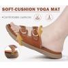 imageCOFACE Womens Orthotic Slides Comfort Plantar Fasciitis Arch Support Slip on Flat Sandals Ladies Soft Cushion Fashion Yoga Mat Slippers With Adjustable StrapsTan