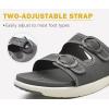 imageCOFACE Womens Orthotic Slides Comfort Plantar Fasciitis Arch Support Slip on Flat Sandals Ladies Soft Cushion Fashion Yoga Mat Slippers With Adjustable StrapsGrey