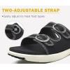 imageCOFACE Womens Orthotic Slides Comfort Plantar Fasciitis Arch Support Slip on Flat Sandals Ladies Soft Cushion Fashion Yoga Mat Slippers With Adjustable StrapsBlack