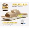 imageCOFACE Womens Orthotic Slides Comfort Plantar Fasciitis Arch Support Slip on Flat Sandals Ladies Soft Cushion Fashion Yoga Mat Slippers With Adjustable StrapsBeige