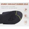 imageCOFACE Womens Orthotic Slides Comfort Plantar Fasciitis Arch Support Slip on Flat Sandals Ladies Soft Cushion Fashion Yoga Mat Slippers With Adjustable StrapsJet Black