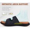 imageCOFACE Womens Orthotic Slides Comfort Plantar Fasciitis Arch Support Slip on Flat Sandals Ladies Soft Cushion Fashion Yoga Mat Slippers With Adjustable StrapsBlack Tan