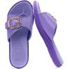 imageCOFACE Womens Dressy Orthotic Slides Lightweight Yoga Mat Thick Cushion Recovery Walking Sandals Adjustable Slip On Slippers with Comfortable Plantar Fasciitis Arch SupportPurple