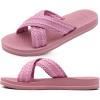 imageCOFACE Womens Orthopedic Sandals Comfortable Orthotic Soft Cushion Recovery Plantar Fasciitis Walking Slip On Ladies Cloud Cross Slides for Woman Size 511Dark Pink