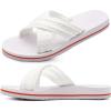imageCOFACE Womens Orthopedic Sandals Comfortable Orthotic Soft Cushion Recovery Plantar Fasciitis Walking Slip On Ladies Cloud Cross Slides for Woman Size 511White