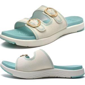 imageCOFACE Womens Orthotic Slides Comfort Plantar Fasciitis Arch Support Slip on Flat Sandals Ladies Soft Cushion Fashion Yoga Mat Slippers With Adjustable StrapsBlueWhite
