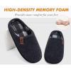 imageCOFACE Unisex Mens Womens Cozy Memory Foam Scuff Slippers Casual Slip On Warm House Shoes IndoorOutdoor Felt Sandal Slippers With Arch Support Rubber Sole Size 415Black