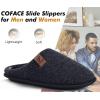 imageCOFACE Unisex Mens Womens Cozy Memory Foam Scuff Slippers Casual Slip On Warm House Shoes IndoorOutdoor Felt Sandal Slippers With Arch Support Rubber Sole Size 415Black