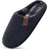 imageCOFACE Unisex Mens Womens Cozy Memory Foam Scuff Slippers Casual Slip On Warm House Shoes IndoorOutdoor Felt Sandal Slippers With Arch Support Rubber Sole Size 415Black