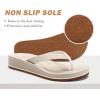 imageCOFACE Flip Flops for Women With Comfortable Arch Support Ladies Fashion Platform Thong Sandals Soft Yoga Mat Sole For BeachIndoor OutdoorBeige White