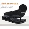 imageCOFACE Flip Flops for Women With Comfortable Arch Support Ladies Fashion Platform Thong Sandals Soft Yoga Mat Sole For BeachIndoor OutdoorBlack