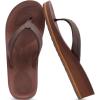 imageCOFACE Flip Flops for Women With Comfortable Arch Support Ladies Fashion Platform Thong Sandals Soft Yoga Mat Sole For BeachIndoor OutdoorDark Brown