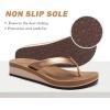 imageCOFACE Flip Flops for Women With Comfortable Arch Support Ladies Fashion Platform Thong Sandals Soft Yoga Mat Sole For BeachIndoor OutdoorKhaki Gold