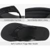 imageCOFACE Womens Flip Flops with Arch Support Ladies Fashion Lightweight Wedge Flip Flops Comfortable Yoga Mat Sole Summer Platform Thong SandalsBlack