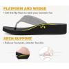 imageCOFACE Womens Flip Flops with Arch Support Ladies Fashion Lightweight Wedge Flip Flops Comfortable Yoga Mat Sole Summer Platform Thong SandalsBlack