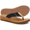 imageCOFACE Womens Flip Flops with Arch Support Ladies Fashion Lightweight Wedge Flip Flops Comfortable Yoga Mat Sole Summer Platform Thong SandalsBlack Tan