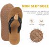 imageCOFACE Womens Flip Flops with Arch Support Ladies Fashion Lightweight Wedge Flip Flops Comfortable Yoga Mat Sole Summer Platform Thong SandalsBlack Tan