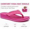 imageCOFACE Womens Flip Flops with Arch Support Ladies Fashion Lightweight Wedge Flip Flops Comfortable Yoga Mat Sole Summer Platform Thong SandalsHot Pink