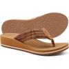 imageCOFACE Womens Flip Flops with Arch Support Ladies Fashion Lightweight Wedge Flip Flops Comfortable Yoga Mat Sole Summer Platform Thong SandalsKhaki