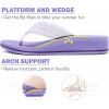 imageCOFACE Womens Flip Flops with Arch Support Ladies Fashion Lightweight Wedge Flip Flops Comfortable Yoga Mat Sole Summer Platform Thong SandalsPurple