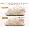 imageCOFACE Womens Fluff Slippers Open Toe Fuzzy Faux Fur Ladies House Fashion Platform Slide Shoes with Comfort Arch Support Indoor Outdoor SoleBeige