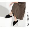 imageCOFACE Womens Fluff Slippers Open Toe Fuzzy Faux Fur Ladies House Fashion Platform Slide Shoes with Comfort Arch Support Indoor Outdoor SoleBlack