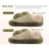imageCOFACE Womens Fluff Slippers Open Toe Fuzzy Faux Fur Ladies House Fashion Platform Slide Shoes with Comfort Arch Support Indoor Outdoor SoleGreen