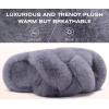 imageCOFACE Womens Fluff Slippers Open Toe Fuzzy Faux Fur Ladies House Fashion Platform Slide Shoes with Comfort Arch Support Indoor Outdoor SoleGrey